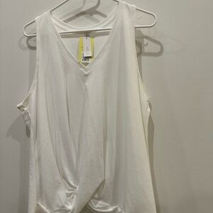 All in Motion White V-Neck Tank Top